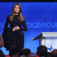 Melania Trump, wife of Republican presidential candidate Donald Trump, stands onstage following the Republican presidential debate at St. Anselm College in Manchester, N.H., on Feb. 6, 2016.
Joe Raedle/Getty Images